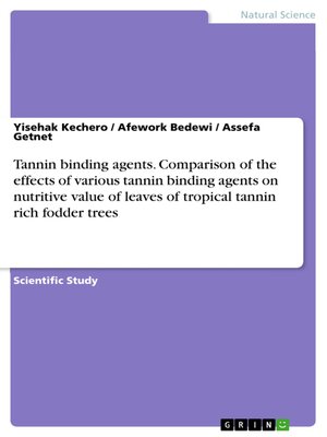 cover image of Tannin binding agents. Comparison of the effects of various tannin binding agents on nutritive value of leaves of tropical tannin rich fodder trees